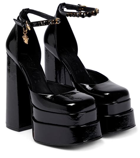 versace black leather medusa high top sneakers|Versace Medusa aevitas platform pumps.